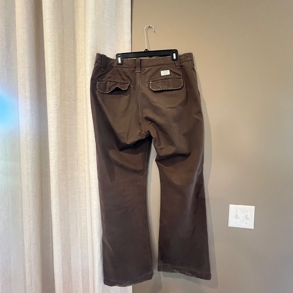 Gap Khakis Distressed Chocolate Brown Loose Boot Fit, Cotton, Size 36x32 - Picture 4 of 15
